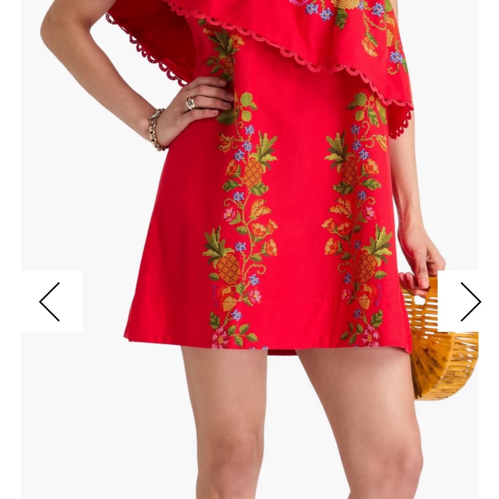 FARM Rio Red Floral One-Shoulder Mini Dress - Picture 3 of 6